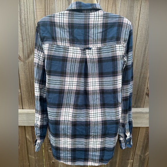 American Eagle Outfitters Amazingly Soft Plaid Boyfriend Fit Button-Up Shirt XS - Picture 5 of 7